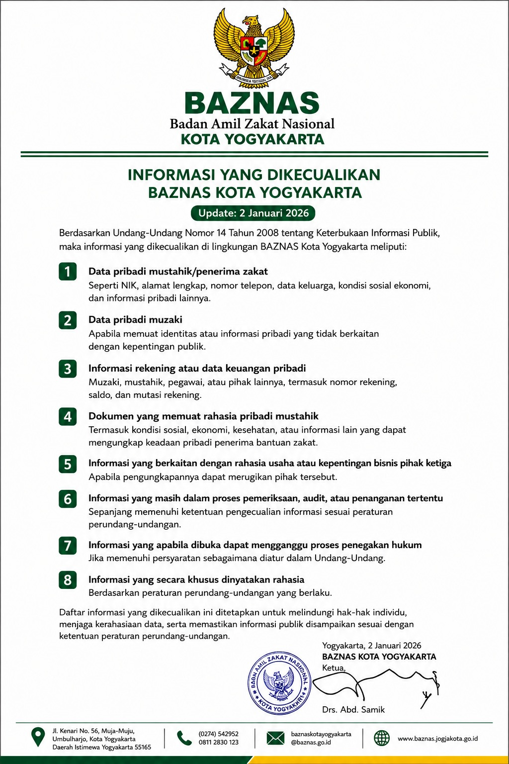 Daftar Informasi Dikecualikan